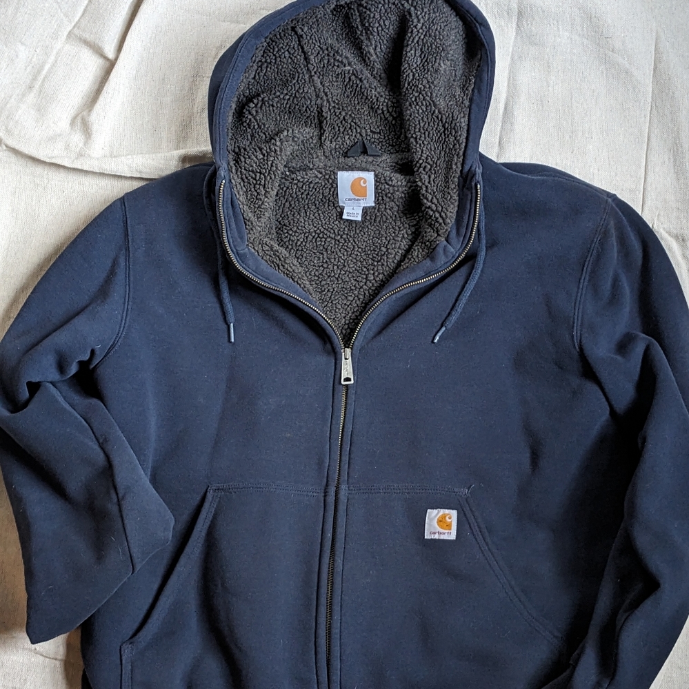 Carhartt Sherpa Lined Hooded Hoodie Sweatshirt in Large